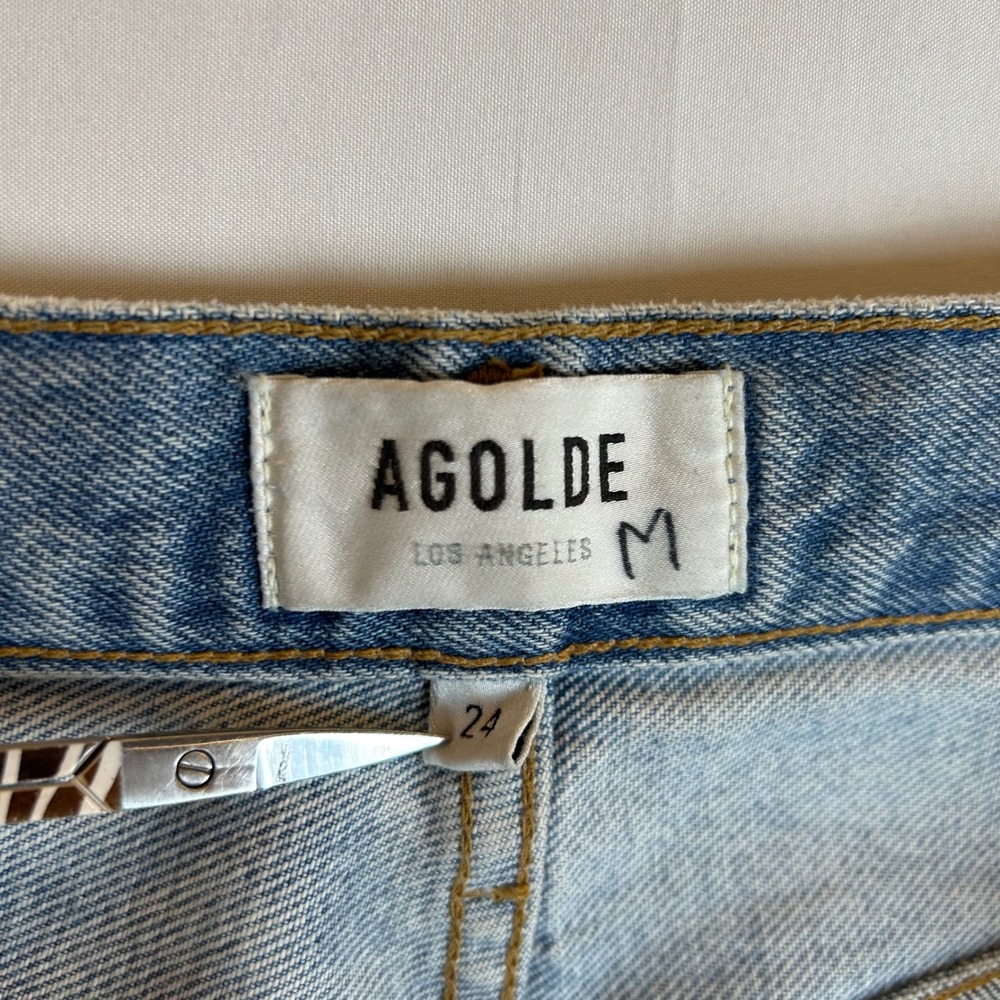 AGOLDE‎ Pinch High Waisted Light Wash Straight Leg Jeans Size 24 - Picture 3 of 11